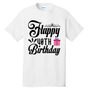 Happy 40th Birthday Celebration Graphic Tall T-Shirt