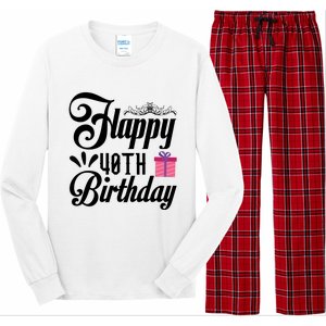 Happy 40th Birthday Celebration Graphic Long Sleeve Pajama Set