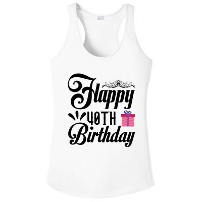 Happy 40th Birthday Celebration Graphic Ladies PosiCharge Competitor Racerback Tank