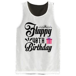 Happy 40th Birthday Celebration Graphic Mesh Reversible Basketball Jersey Tank