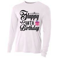 Happy 40th Birthday Celebration Graphic Cooling Performance Long Sleeve Crew