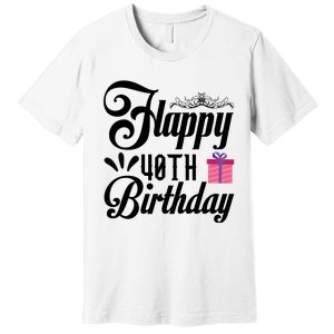 Happy 40th Birthday Celebration Graphic Premium T-Shirt