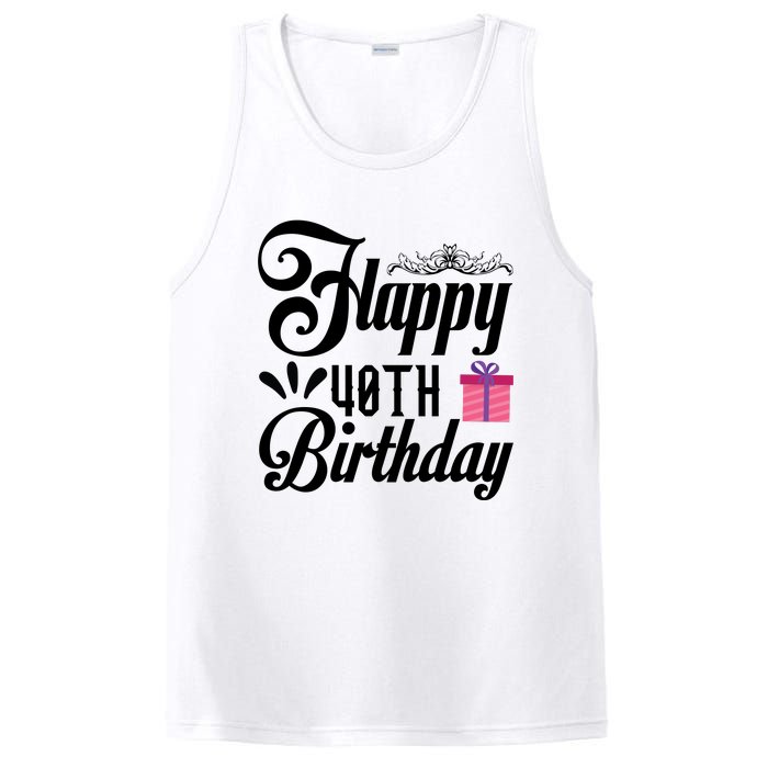 Happy 40th Birthday Celebration Graphic PosiCharge Competitor Tank