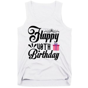 Happy 40th Birthday Celebration Graphic Tank Top