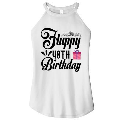 Happy 40th Birthday Celebration Graphic Women’s Perfect Tri Rocker Tank