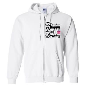 Happy 40th Birthday Celebration Graphic Full Zip Hoodie