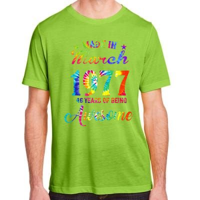 Happy 46th Birthday Decoration Made In March 1977 Adult ChromaSoft Performance T-Shirt