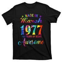 Happy 46th Birthday Decoration Made In March 1977 T-Shirt