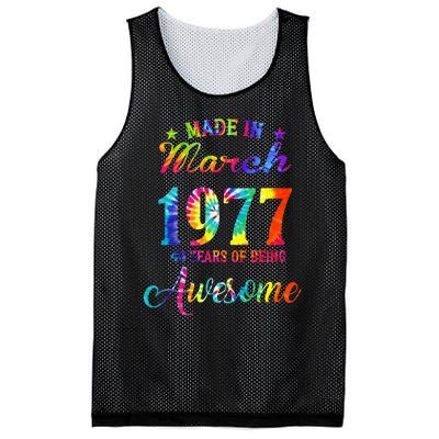 Happy 46th Birthday Decoration Made In March 1977 Mesh Reversible Basketball Jersey Tank