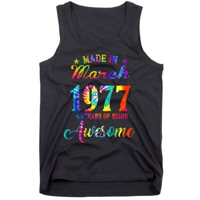 Happy 46th Birthday Decoration Made In March 1977 Tank Top