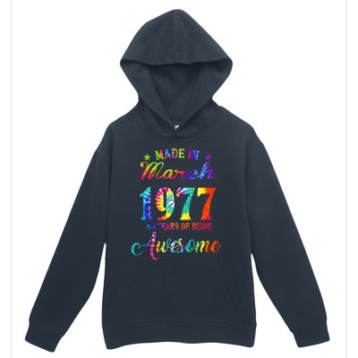 Happy 46th Birthday Decoration Made In March 1977 Urban Pullover Hoodie