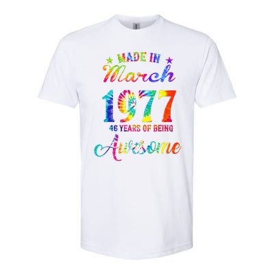 Happy 46th Birthday Decoration Made In March 1977 Softstyle CVC T-Shirt