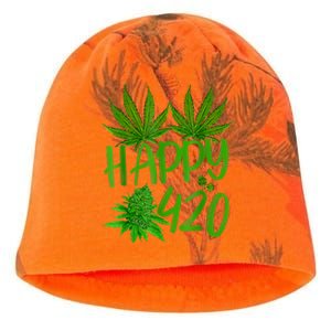 Happy 420 Day Cannabis Weed Marijuana Leaf Lovers Men Women Kati - Camo Knit Beanie