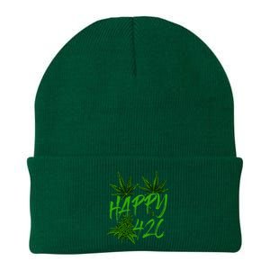 Happy 420 Day Cannabis Weed Marijuana Leaf Lovers Knit Cap Winter Beanie