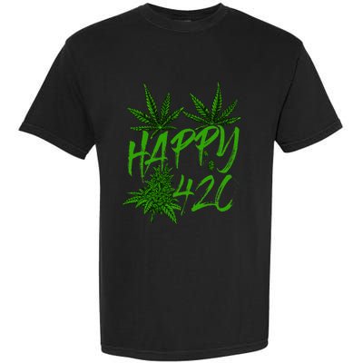 Happy 420 Day Cannabis Weed Marijuana Leaf Lovers Garment-Dyed Heavyweight T-Shirt