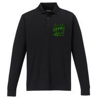 Happy 420 Day Cannabis Weed Marijuana Leaf Lovers Performance Long Sleeve Polo