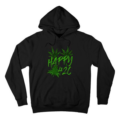 Happy 420 Day Cannabis Weed Marijuana Leaf Lovers Hoodie