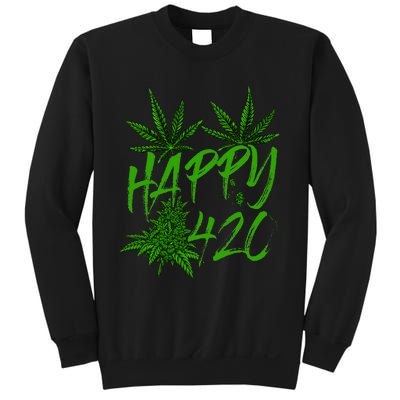 Happy 420 Day Cannabis Weed Marijuana Leaf Lovers Sweatshirt