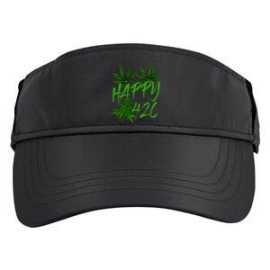 Happy 420 Day Cannabis Weed Marijuana Leaf Lovers Adult Drive Performance Visor