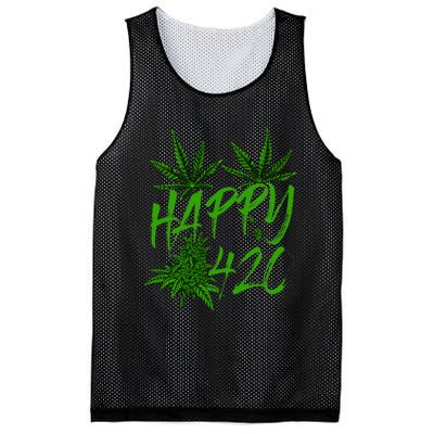 Happy 420 Day Cannabis Weed Marijuana Leaf Lovers Mesh Reversible Basketball Jersey Tank