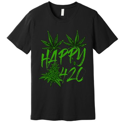 Happy 420 Day Cannabis Weed Marijuana Leaf Lovers Premium T-Shirt