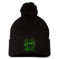 Happy 420 Day Cannabis Weed Marijuana Leaf Lovers Pom Pom 12in Knit Beanie