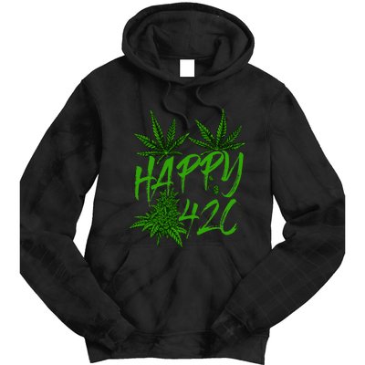 Happy 420 Day Cannabis Weed Marijuana Leaf Lovers Tie Dye Hoodie