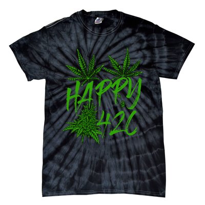 Happy 420 Day Cannabis Weed Marijuana Leaf Lovers Tie-Dye T-Shirt