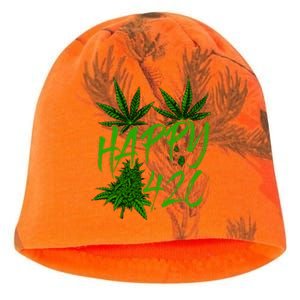 Happy 420 Day Cannabis Weed Marijuana Leaf Lovers Kati - Camo Knit Beanie