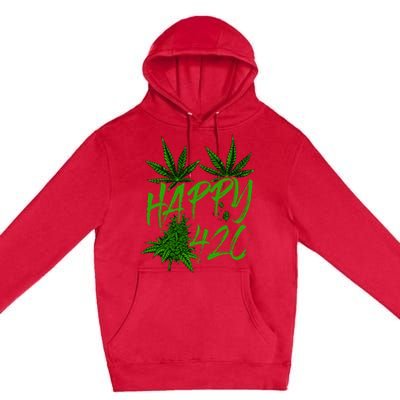 Happy 420 Day Cannabis Weed Marijuana Leaf Lovers Premium Pullover Hoodie