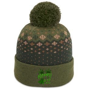 Happy 420 Day Cannabis Weed Marijuana Leaf Lovers The Baniff Cuffed Pom Beanie