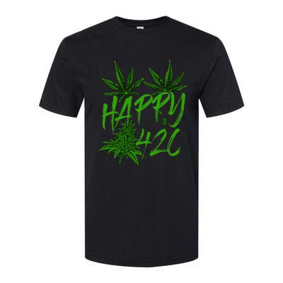 Happy 420 Day Cannabis Weed Marijuana Leaf Lovers Softstyle® CVC T-Shirt