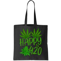 Happy 420 Day Cannabis Weed Marijuana Leaf Lovers Men Women Tote Bag