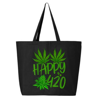 Happy 420 Day Cannabis Weed Marijuana Leaf Lovers Men Women 25L Jumbo Tote