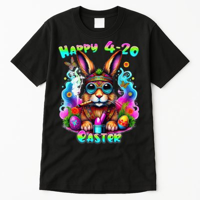Happy 420 Easter Day Bunny Smoking Weed Marijuana Funny 420 Tall T-Shirt