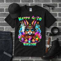 Happy 420 Easter Day Bunny Smoking Weed Marijuana Funny 420 Tall T-Shirt