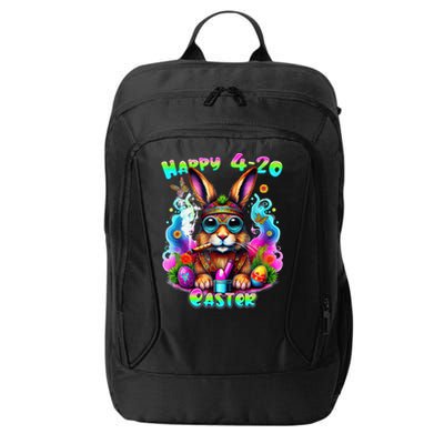 Happy 420 Easter Day Bunny Smoking Weed Marijuana Funny 420 City Backpack