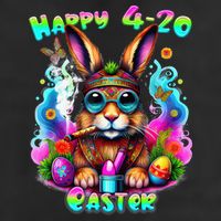 Happy 420 Easter Day Bunny Smoking Weed Marijuana Funny 420 Beanie