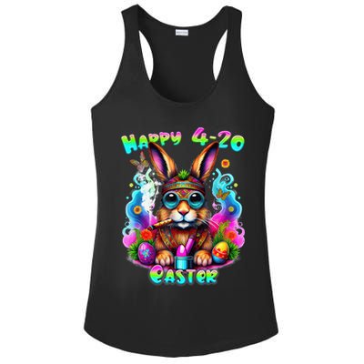 Happy 420 Easter Day Bunny Smoking Weed Marijuana Funny 420 Ladies PosiCharge Competitor Racerback Tank