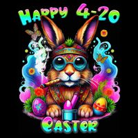Happy 420 Easter Day Bunny Smoking Weed Marijuana Funny 420 Youth Performance Sprint T-Shirt