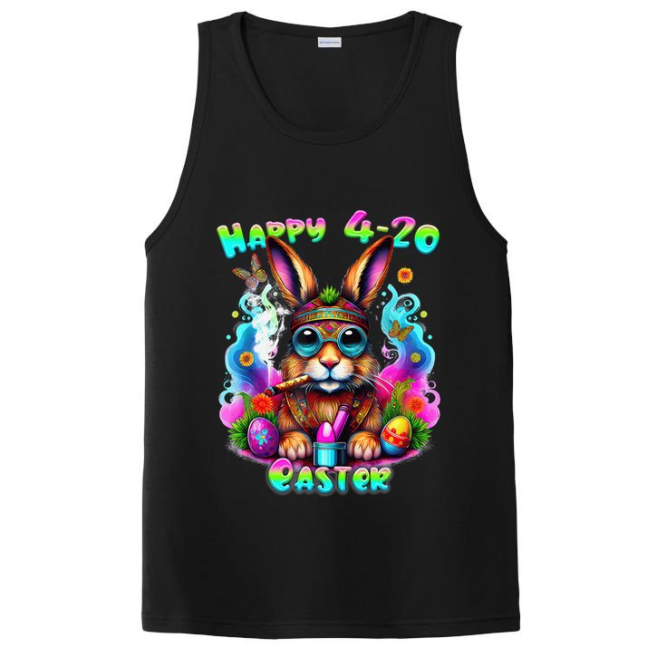Happy 420 Easter Day Bunny Smoking Weed Marijuana Funny 420 PosiCharge Competitor Tank