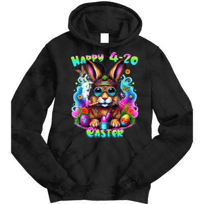 Happy 420 Easter Day Bunny Smoking Weed Marijuana Funny 420 Tie Dye Hoodie