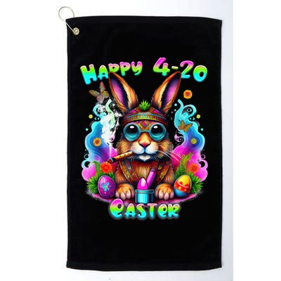Happy 420 Easter Day Bunny Smoking Weed Marijuana Funny 420 Golf Towel