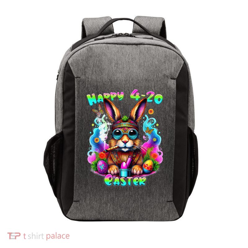 Happy 420 Easter Day Bunny Smoking Weed Marijuana Funny 420 Vector Backpack