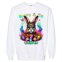Happy 420 Easter Day Bunny Smoking Weed Marijuana Funny 420 Garment-Dyed Sweatshirt