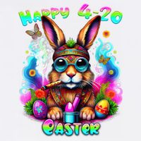 Happy 420 Easter Day Bunny Smoking Weed Marijuana Funny 420 Garment-Dyed Sweatshirt