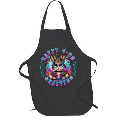 Happy 420 Easter Bunny Smoking Weed Funny  Full-Length Apron With Pockets