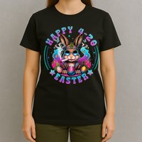 Happy 420 Easter Bunny Smoking Weed Funny  T-Shirt