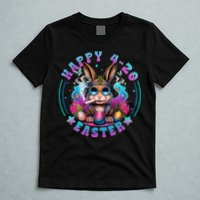 Happy 420 Easter Bunny Smoking Weed Funny  T-Shirt