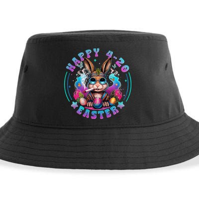 Happy 420 Easter Bunny Smoking Weed Funny  Sustainable Bucket Hat
